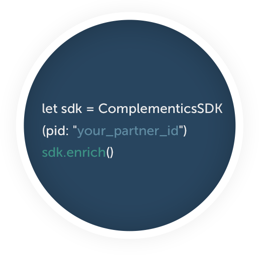 snippet of complementics sdk code