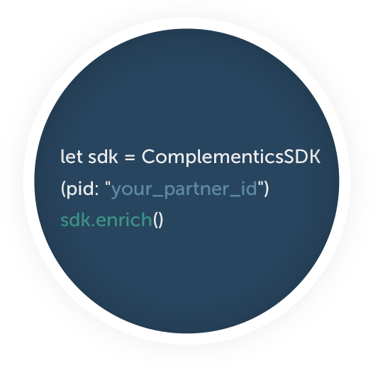 snippet of complementics sdk code